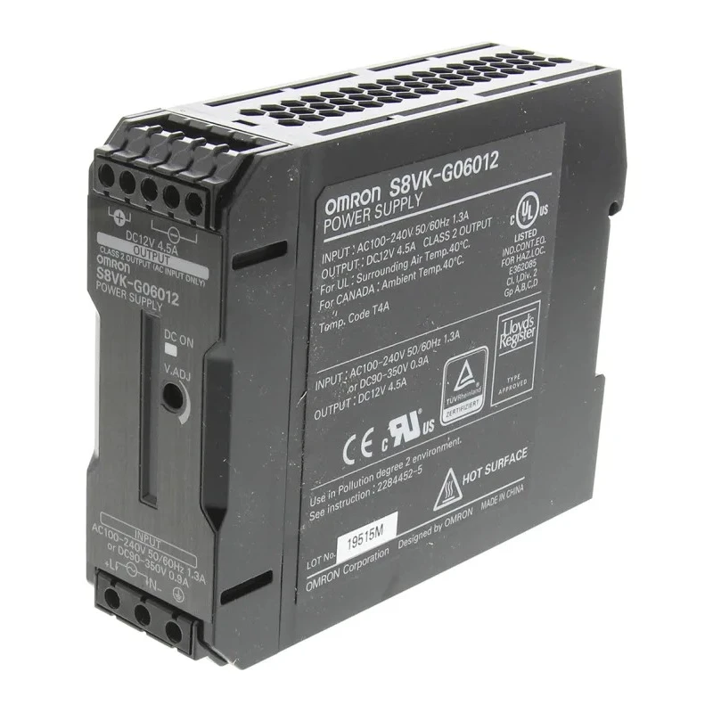 Omron S8VK-G DIN Rail Power Supply 12V DC, 4.5A, 60W, Universal AC/DC Input, IP20, 