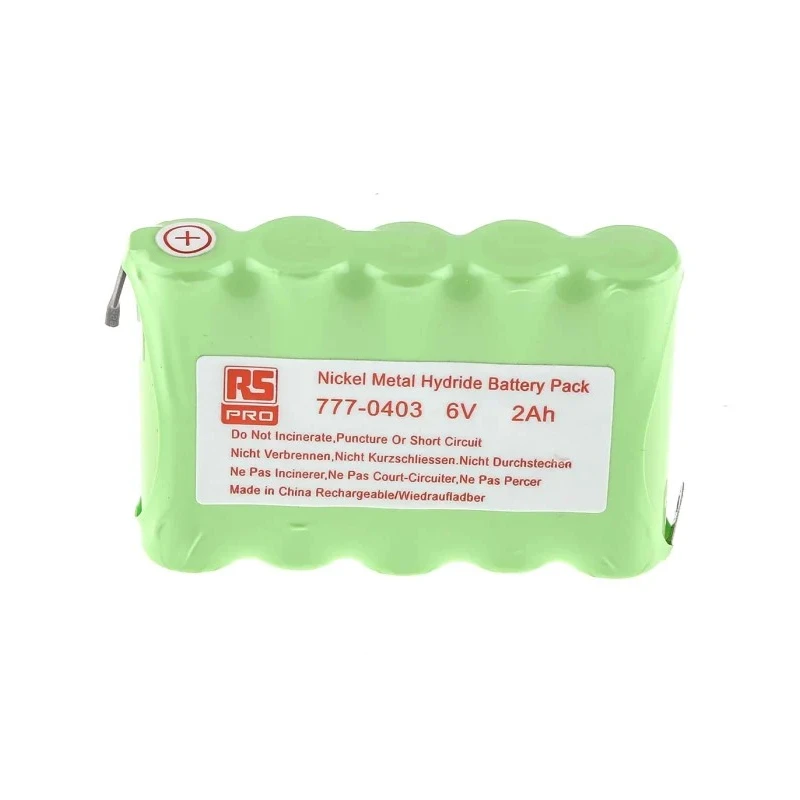 RS PRO 6 V Nickel Metal Hydride Rechargeable Battery Pack 5 Cells 2000mAh 6V 777-0403