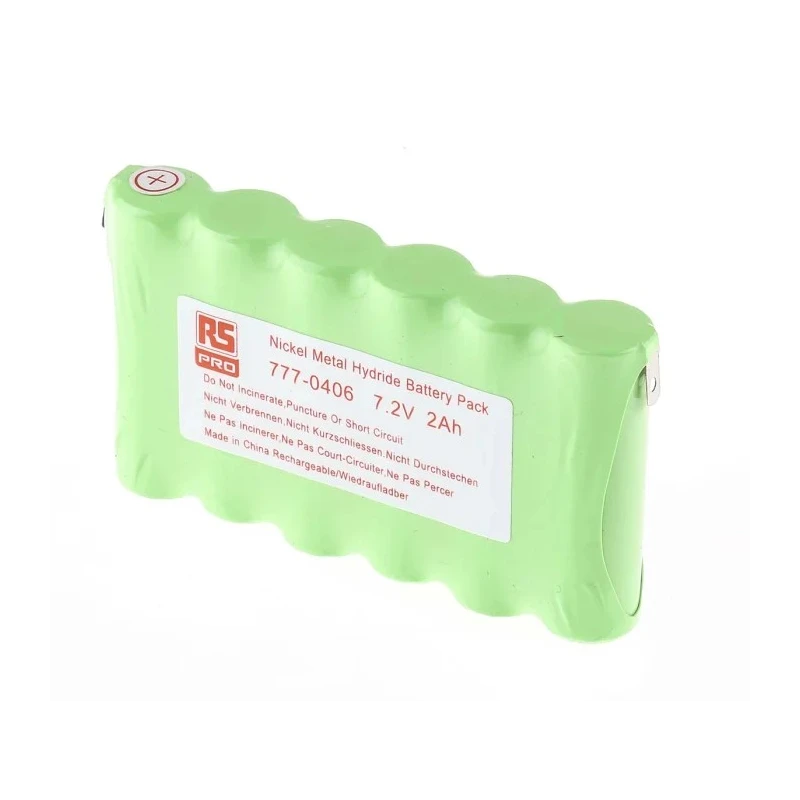 RS Pro 7.2 V Nickel Metal Hydride Rechargeable Battery Pack 6 Cells 2 Ah 777-0406