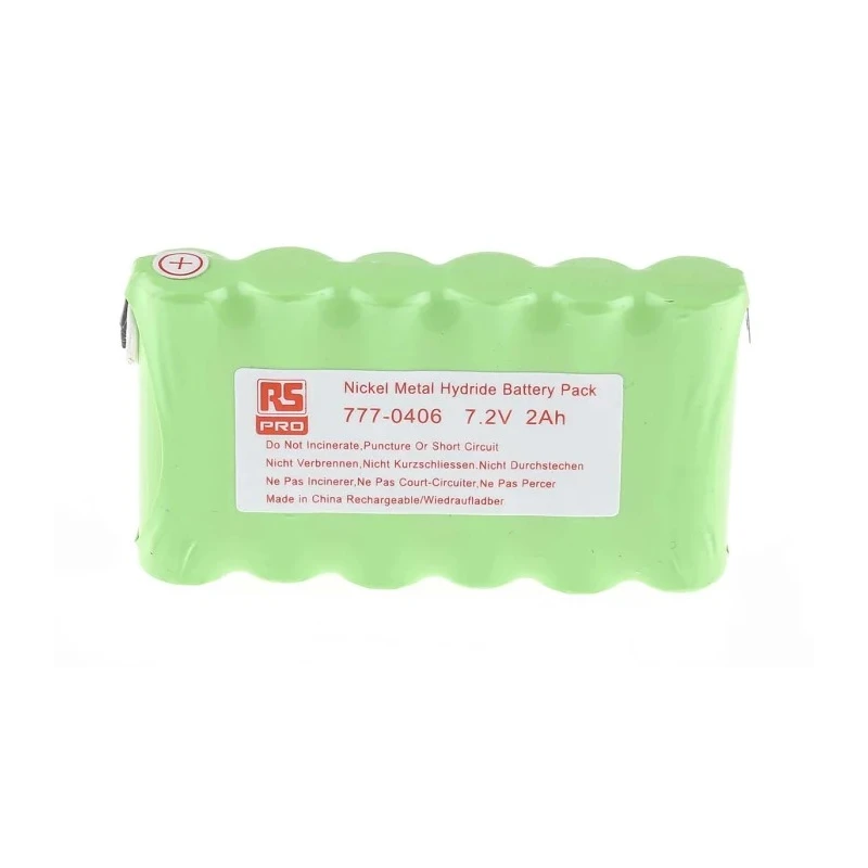 RS Pro 7.2 V Nickel Metal Hydride Rechargeable Battery Pack 6 Cells 2 Ah 777-0406