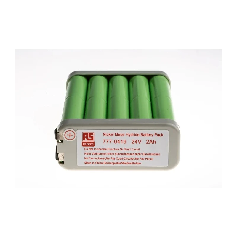 RS PRO 24 V Nickel Metal Hydride Rechargeable Battery Pack 20 Cells 2 Ah 777-0419