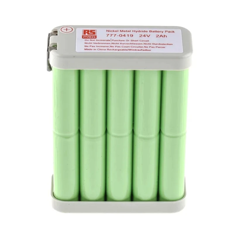RS PRO 24 V Nickel Metal Hydride Rechargeable Battery Pack 20 Cells 2 Ah 777-0419