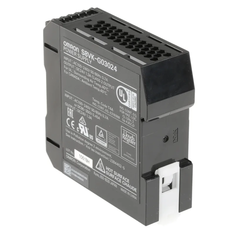 Omron S8VK-G Switched Mode DIN Rail Power Supply 350 V DC, 240 V AC AC/DC Input 24 V DC, 1.3 A Output, 30 W Power 