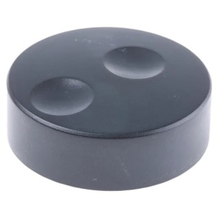RS PRO 38.6 mm Knob Diameter Black Push-On Polyvinyl Chloride Potentiometer Knob for 6 mm Circular Shaft 777-7299