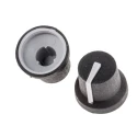 RS PRO 16.8 mm Knob Diameter Black Potentiometer Knob for 6 mm Shaft Splined 777-7347