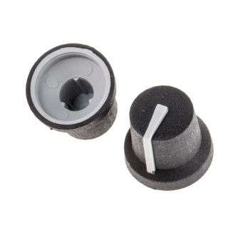 RS PRO 16.8 mm Knob Diameter Black Potentiometer Knob for 6 mm Shaft Splined 777-7347