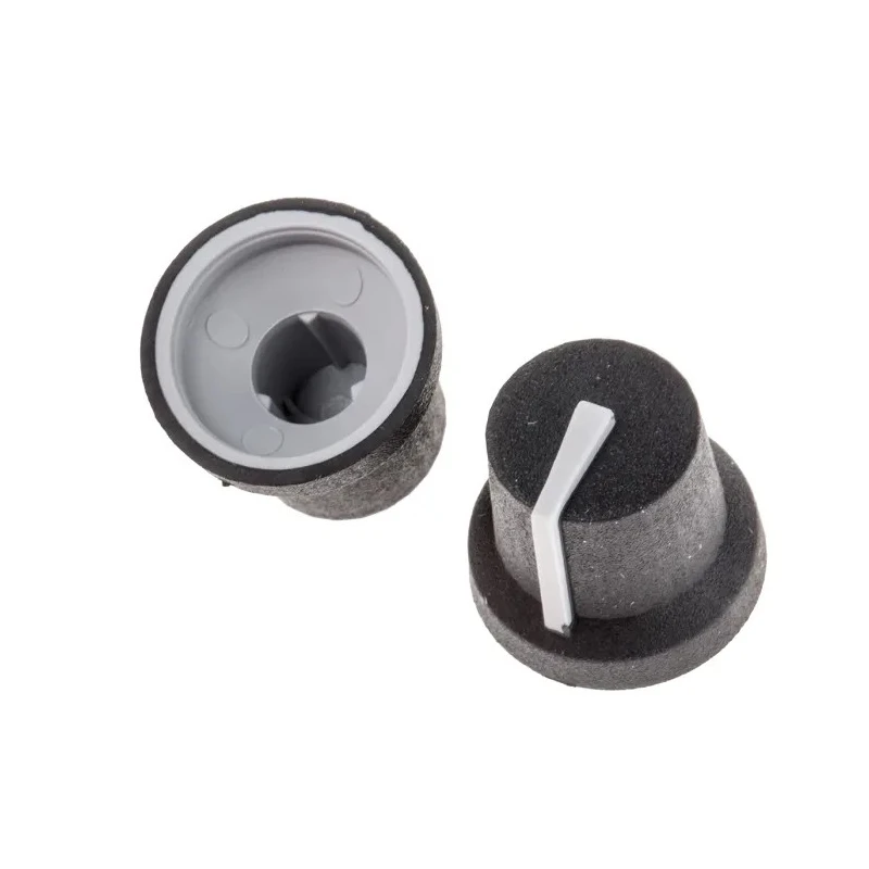 RS PRO 16.8 mm Knob Diameter Black Potentiometer Knob for 6 mm Shaft Splined 777-7347