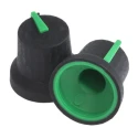 RS PRO Black Push-On Potentiometer Knob 16.8 mm Diameter, 14.5 mm Height, For 6 mm D Shaped Shaft 777-7350