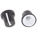 RS PRO Black Plastic Push-On Potentiometer Knob 16.8 mm Diameter for 6 mm Splined Shaft 777-7344