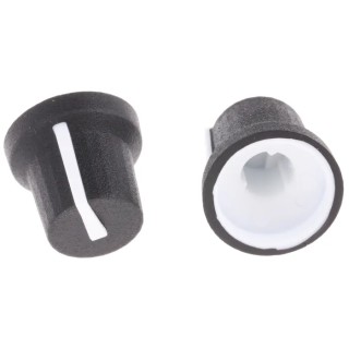 RS PRO Black Plastic Push-On Potentiometer Knob 16.8 mm Diameter for 6 mm Splined Shaft 777-7344