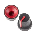 RS PRO 16.8 mm Knob Diameter Black Plastic Potentiometer Knob for 6 mm Shaft Splined 777-7340