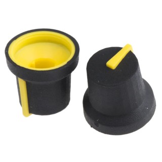 RS PRO Black Push-On Plastic Potentiometer Knob 16.8 mm Diameter for 6 mm Splined Shaft 777-7353