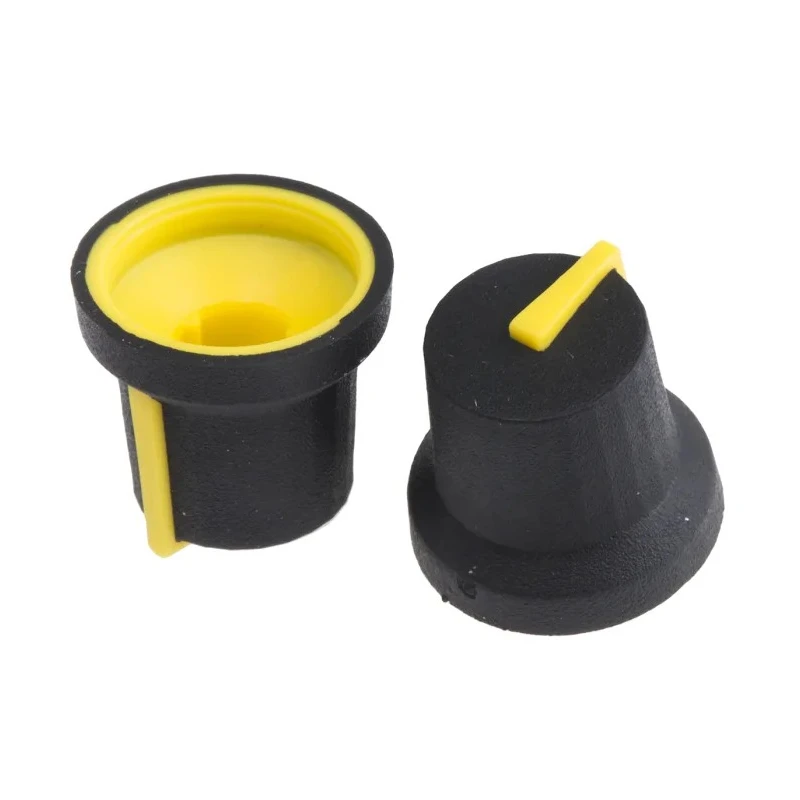 RS PRO Black Push-On Plastic Potentiometer Knob 16.8 mm Diameter for 6 mm Splined Shaft 777-7353