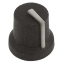 RS PRO 16.8 mm Knob Diameter Black Potentiometer Knob for 6 mm Shaft D Shaped 777-7369