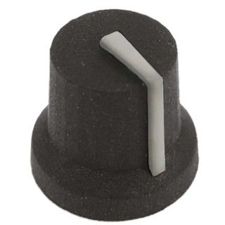 RS PRO 16.8 mm Knob Diameter Black Potentiometer Knob for 6 mm Shaft D Shaped 777-7369