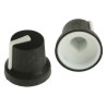 RS PRO Potentiometer Knob, Black Plastic Push-On Type, 16.8 mm Diameter, 14.5 mm Height, for 6 mm D Shaped Shaft 777-7366
