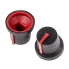 RS PRO Black Plastic Push-On Potentiometer Knob 16.8 mm Diameter, 14.5 mm Height, Red Indicator, 6 mm D Shaped Shaft 777-7362