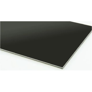 RS PRO Black Aluminium Composite Sheet 600 mm x 600 mm, 3 mm Thickness 778-1692