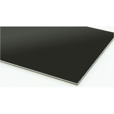 RS PRO Black Aluminium Composite Sheet 600 mm x 600 mm, 3 mm Thickness 778-1692