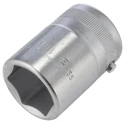 STAHLWILLE 3/4 in Drive 27 mm Hexagon Socket, Chrome Finish, 54 mm Overall Length 05010027