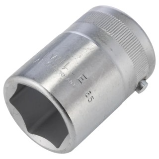 STAHLWILLE 3/4 in Drive 27 mm Hexagon Socket, Chrome Finish, 54 mm Overall Length 05010027
