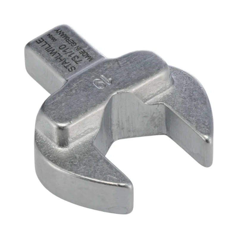 STAHLWILLE Open Ended Insert Spanner Head 9 x 12 mm Insert, 19 mm Size, Alloy Steel, Chrome Finish 58211019