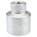 STAHLWILLE 3/4 in Drive 50 mm 6 Point Square Socket Chrome Finish, 80mm Overall Length 05010050