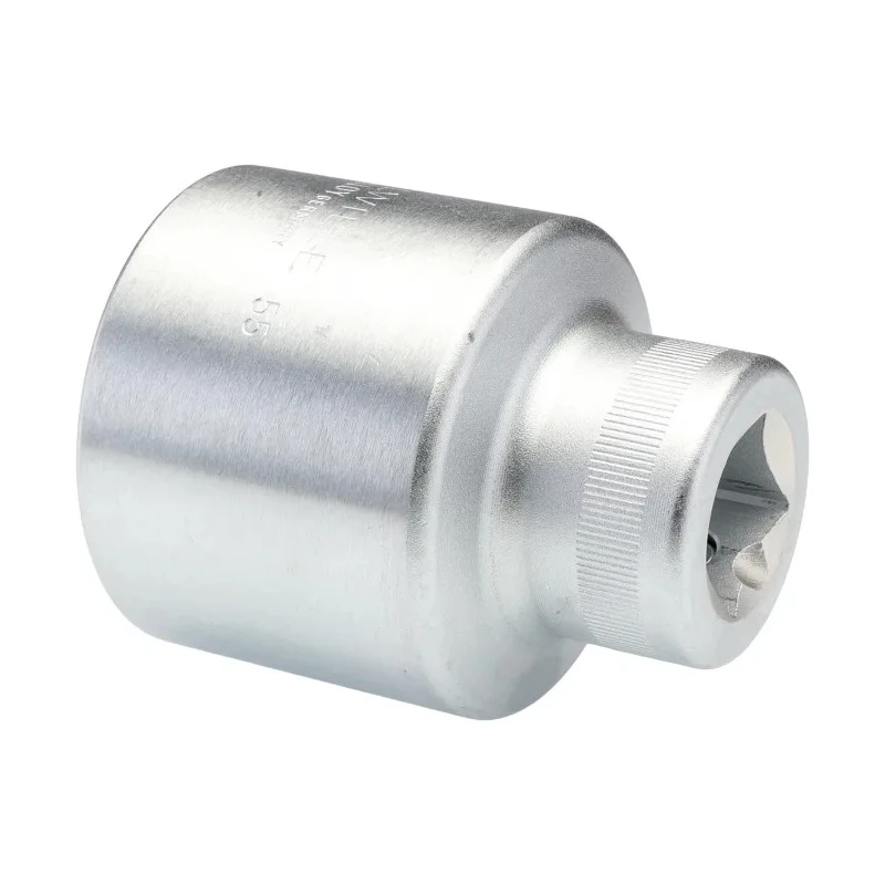 STAHLWILLE 3/4 in Drive 50 mm 6 Point Square Socket Chrome Finish, 80mm Overall Length 05010050