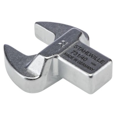 STAHLWILLE Open Ended Insert Spanner Head 22 mm Size, 14 x 18 mm Insert, Alloy Steel Chrome Finish 58214022