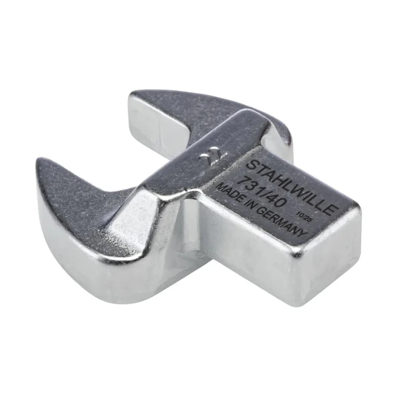 STAHLWILLE Open Ended Insert Spanner Head 22 mm Size, 14 x 18 mm Insert, Alloy Steel Chrome Finish 58214022
