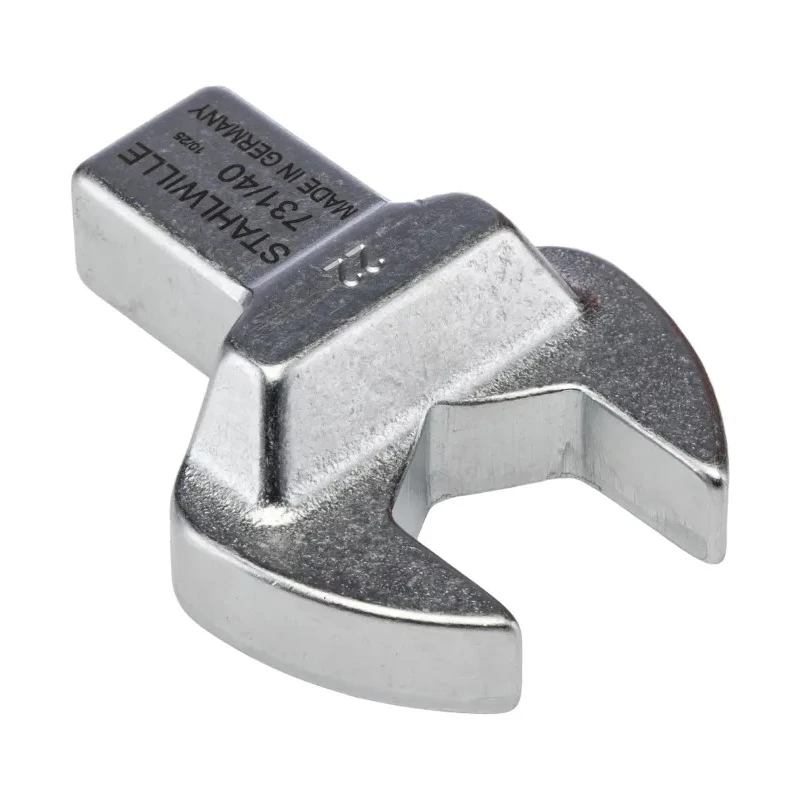 STAHLWILLE Open Ended Insert Spanner Head 22 mm Size, 14 x 18 mm Insert, Alloy Steel Chrome Finish 58214022