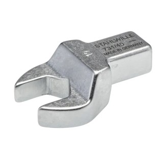 STAHLWILLE Open Ended Insert Spanner Head, 14 x 18 mm Insert Size, 19 mm Head, Chrome Finish Alloy Steel 58214019