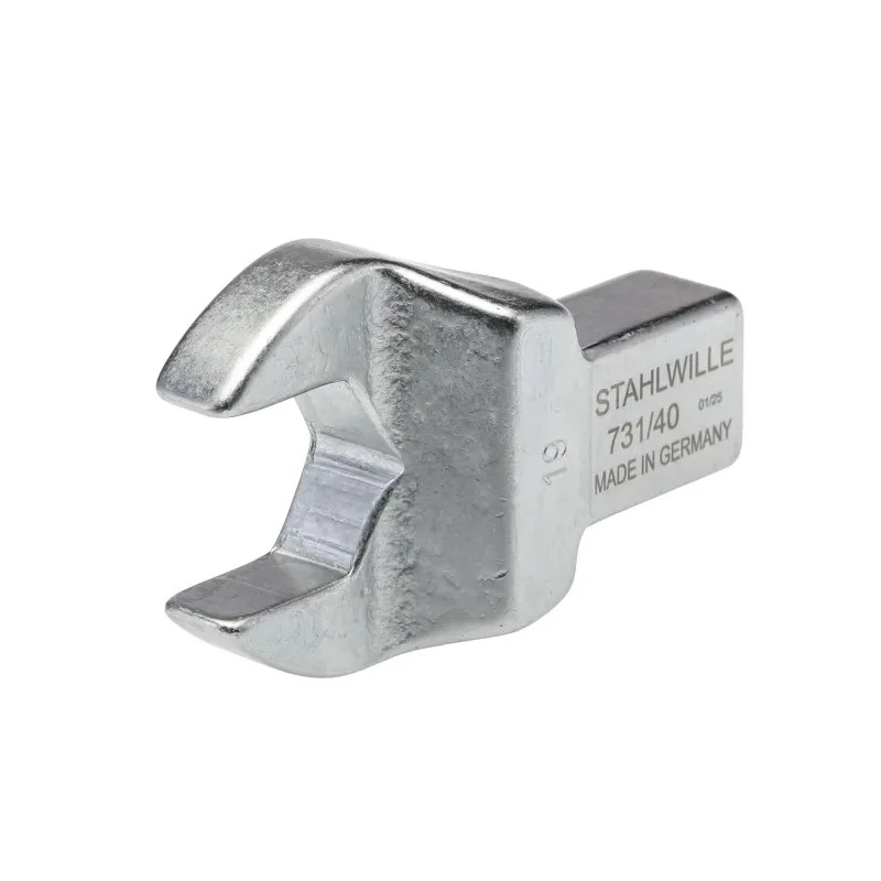 STAHLWILLE Open Ended Insert Spanner Head, 14 x 18 mm Insert Size, 19 mm Head, Chrome Finish Alloy Steel 58214019