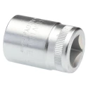 STAHLWILLE Socket 1/2 in Drive 19 mm 6 Point Square Chrome Plated Steel, 38mm Overall Length 03030019