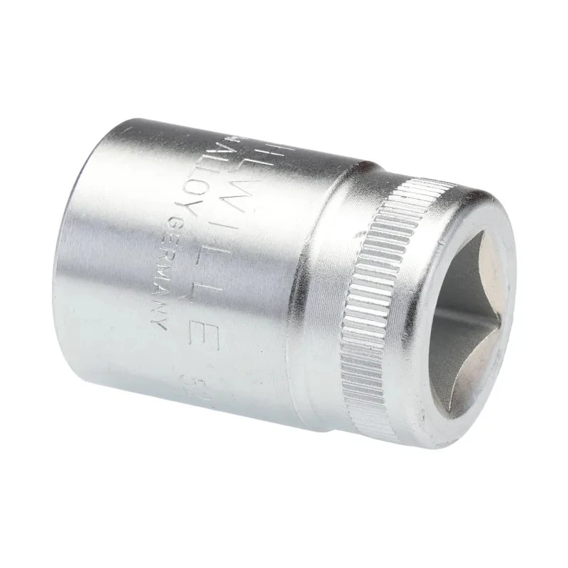 STAHLWILLE Socket 1/2 in Drive 19 mm 6 Point Square Chrome Plated Steel, 38mm Overall Length 03030019