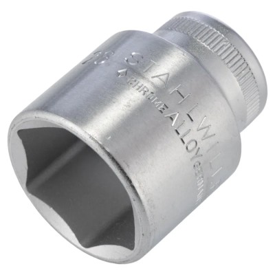 STAHLWILLE 1/2 in Drive 26 mm Hexagon Square Socket, Chrome Finish, 42mm Overall Length 03030026