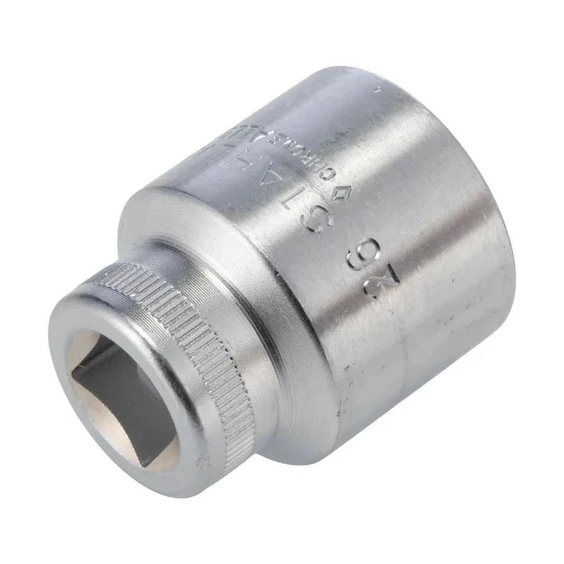 STAHLWILLE 1/2 in Drive 26 mm Hexagon Square Socket, Chrome Finish, 42mm Overall Length 03030026