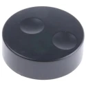 RS PRO Black Polyvinyl Chloride Push-On Potentiometer Knob, 38.6 mm Diameter, 13.5 mm Height, for 6 mm Circular 777-7283