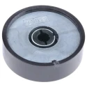 RS PRO Black Polyvinyl Chloride Push-On Potentiometer Knob, 38.6 mm Diameter, 13.5 mm Height, for 6 mm Circular 777-7283
