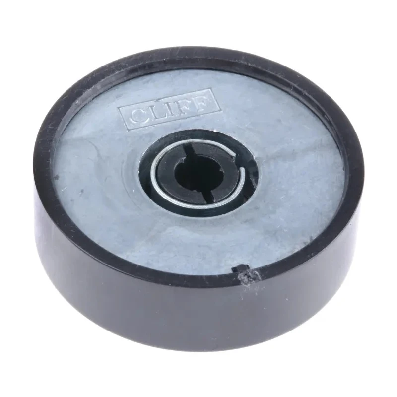 RS PRO Black Polyvinyl Chloride Push-On Potentiometer Knob, 38.6 mm Diameter, 13.5 mm Height, for 6 mm Circular 777-7283