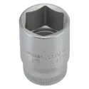 STAHLWILLE 1/2 in Drive 21 mm 6 Point Square Socket, Chrome Finish, 42mm Overall Length 03030021