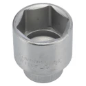 STAHLWILLE 1/2 in Drive 30 mm 6 Point Square Socket, Chrome Finish, 45mm Overall Length 03030030