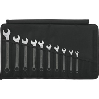 STAHLWILLE 10-Piece Ring Spanner Set, Alloy Steel, Chrome Finish, 8 to 19 mm 96400808