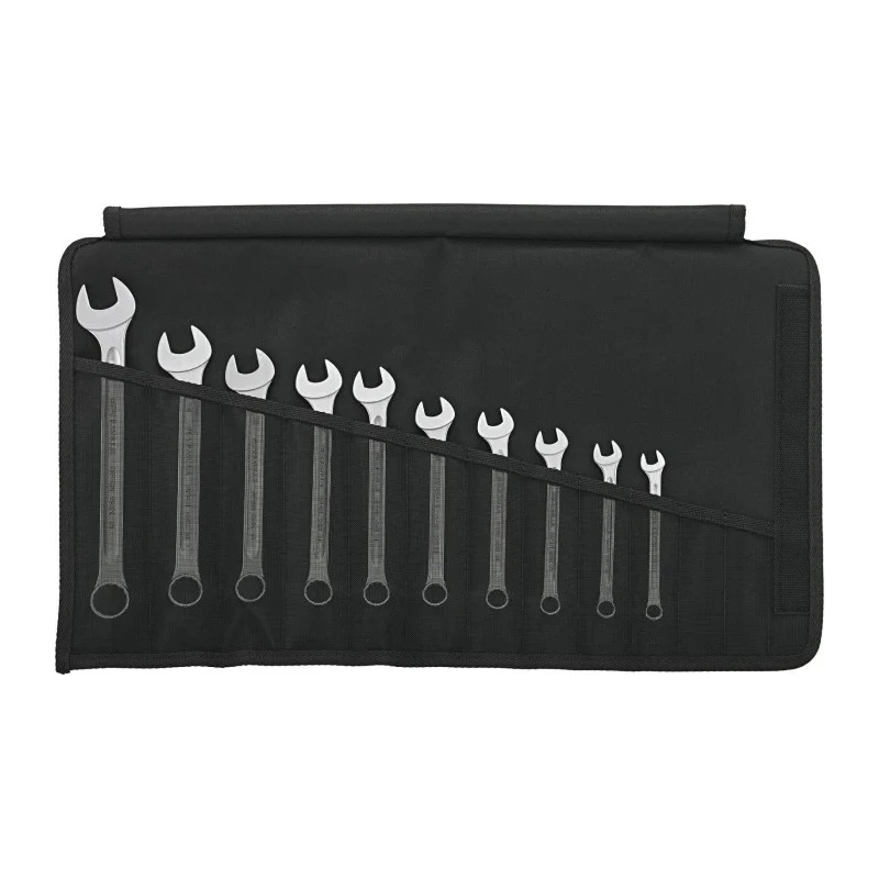 STAHLWILLE 10-Piece Ring Spanner Set, Alloy Steel, Chrome Finish, 8 to 19 mm 96400808