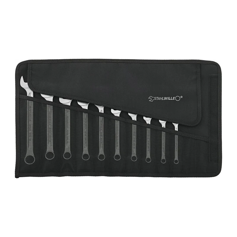 STAHLWILLE 10-Piece Ring Spanner Set, Alloy Steel, Chrome Finish, 8 to 19 mm 96400808