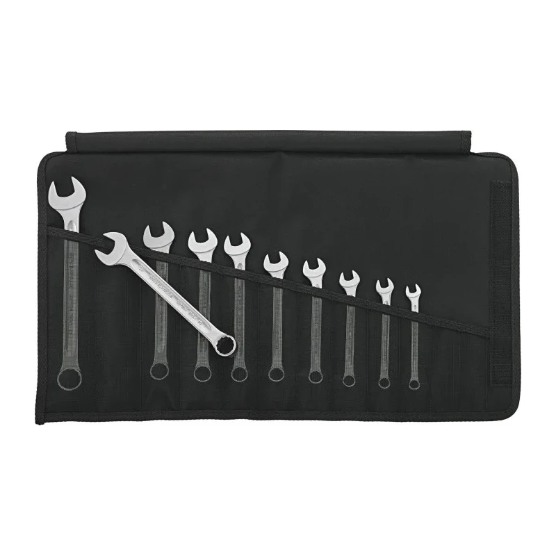 STAHLWILLE 10-Piece Ring Spanner Set, Alloy Steel, Chrome Finish, 8 to 19 mm 96400808