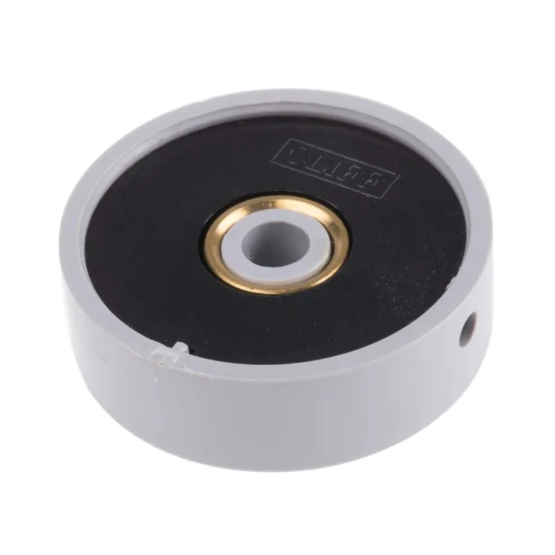 RS PRO Grey Polyvinyl Chloride Potentiometer Knob 38.6 mm Diameter 13.5 mm Height Screw Fix 777-7303