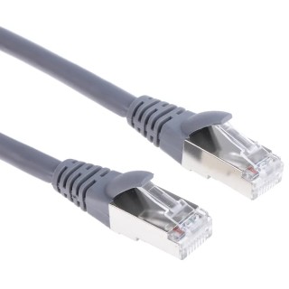 RS PRO Cat6a Ethernet Cable RJ45 Male to RJ45 Male 2 m Grey Shielded Low Smoke Zero Halogen Cat6a
