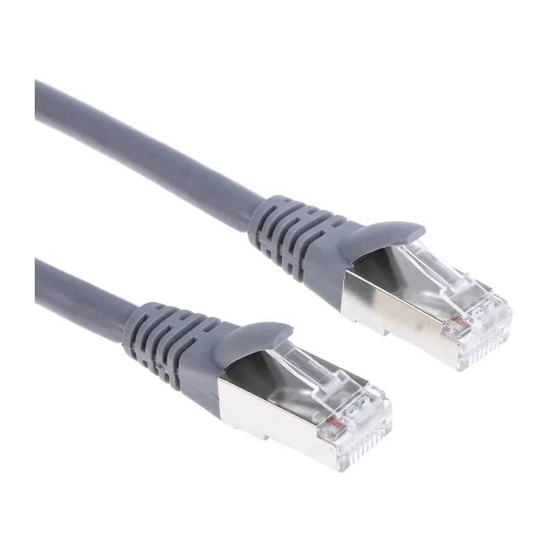 RS PRO Cat6a Ethernet Cable RJ45 Male to RJ45 Male 2 m Grey Shielded Low Smoke Zero Halogen Cat6a