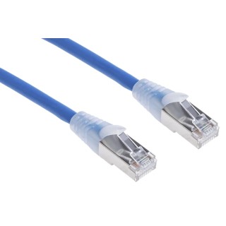 RS PRO Cat6a Ethernet Cable RJ45 Male to RJ45 Male 1 m Blue Shielded Low Smoke Zero Halogen Cat6a